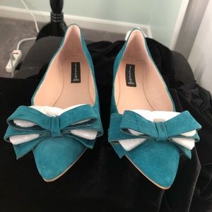 Teal suede shoes